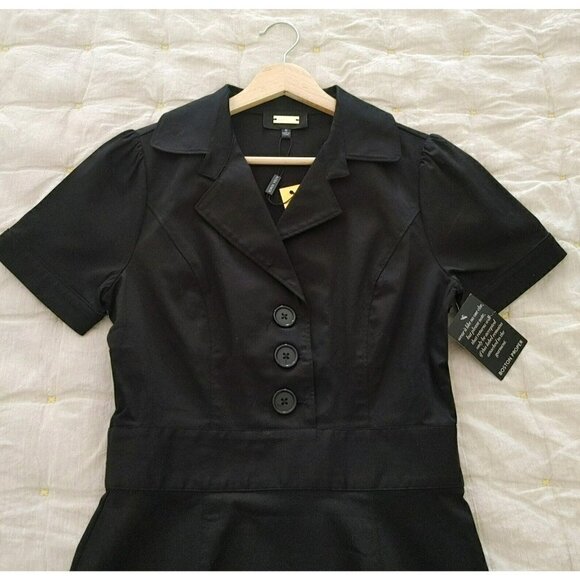 NWT Alexia Admor Women's Kayden Trench Sheath Dress in Black Size 6 - Picture 3 of 7